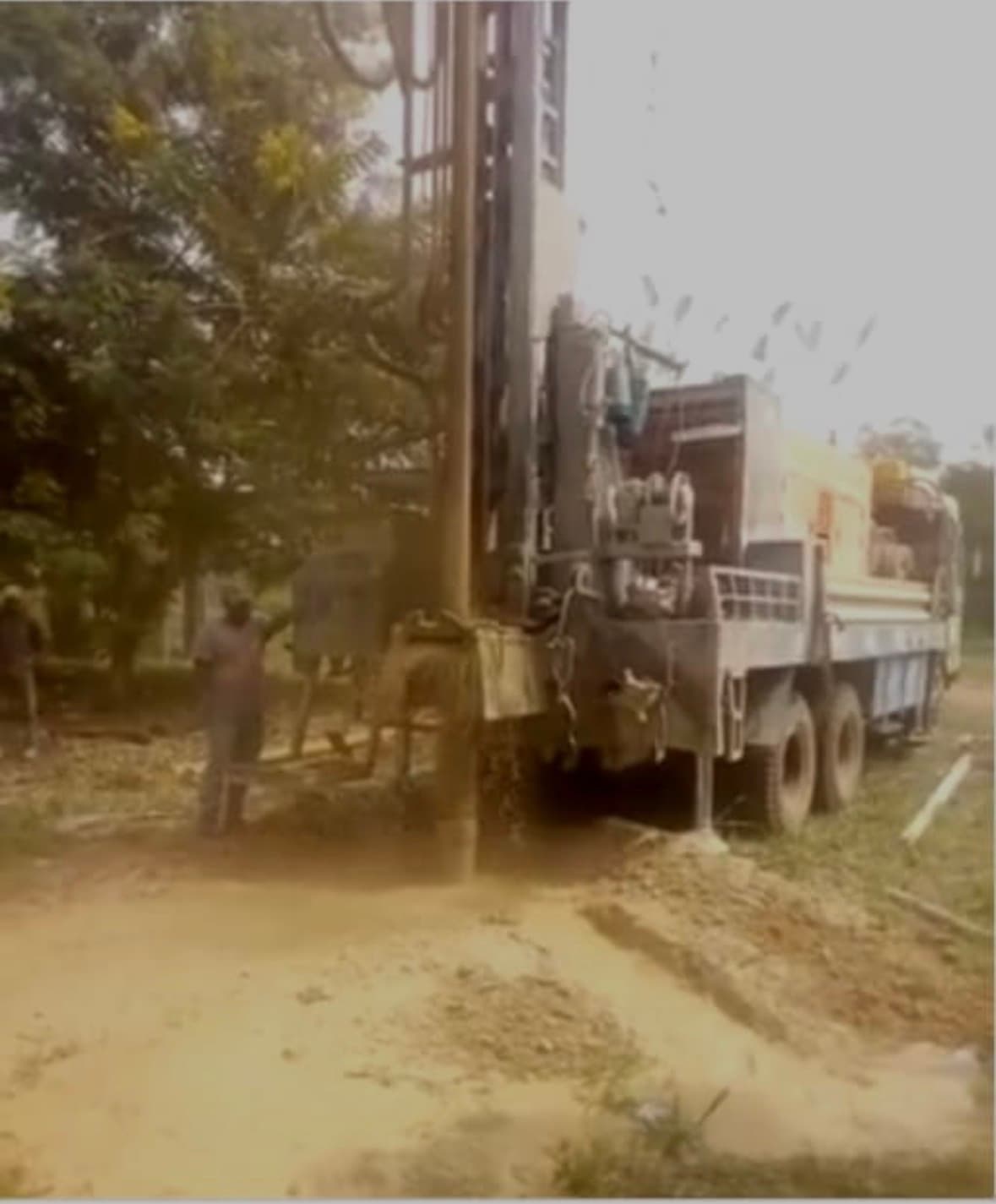 Equipment truck at the borehole site
