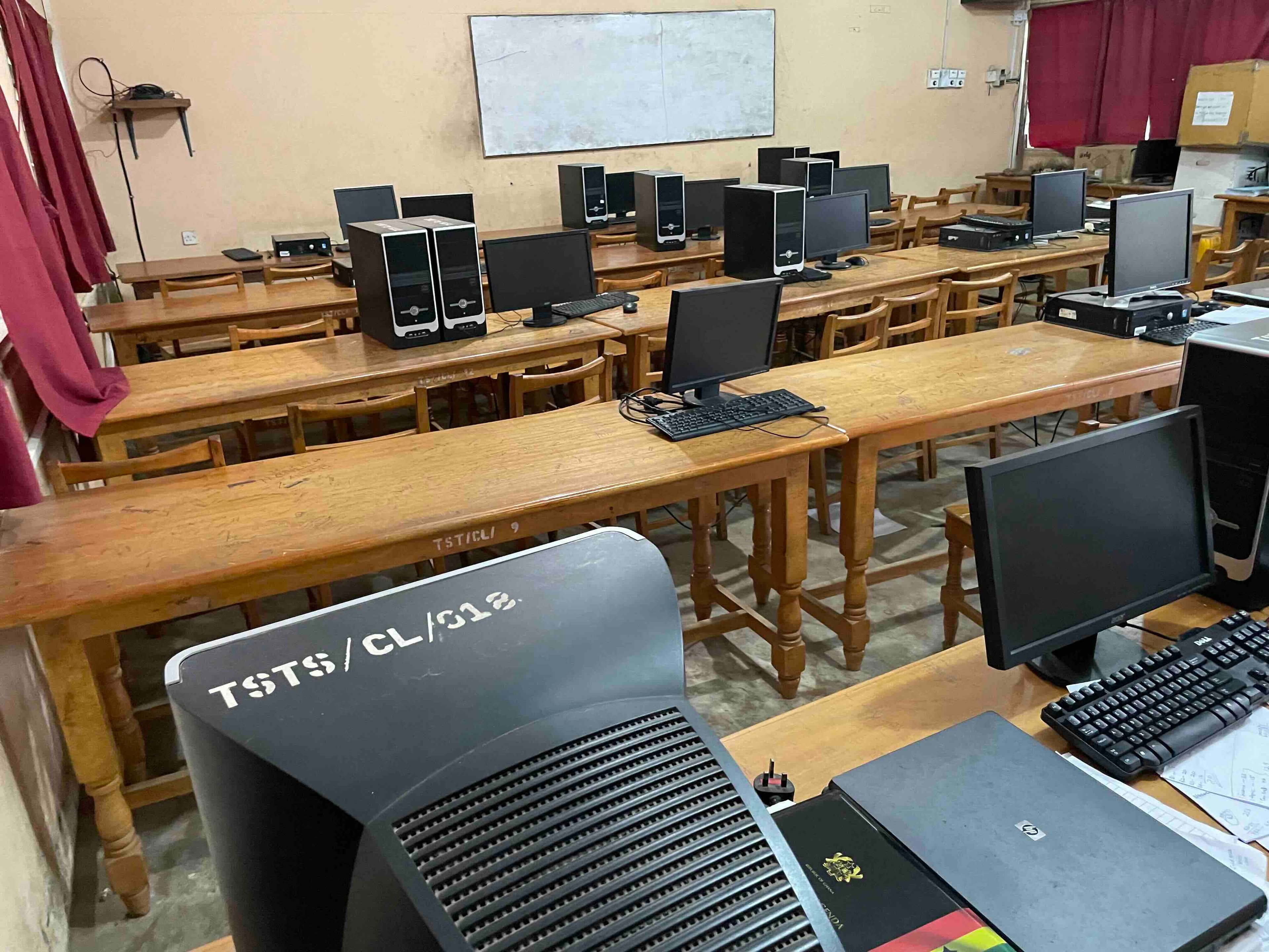 Computer lab showing urgent need for upgrade